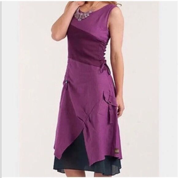 Matilda Jane Ekaterina Grape Linen Blend Midi Dress - Picture 2 of 8